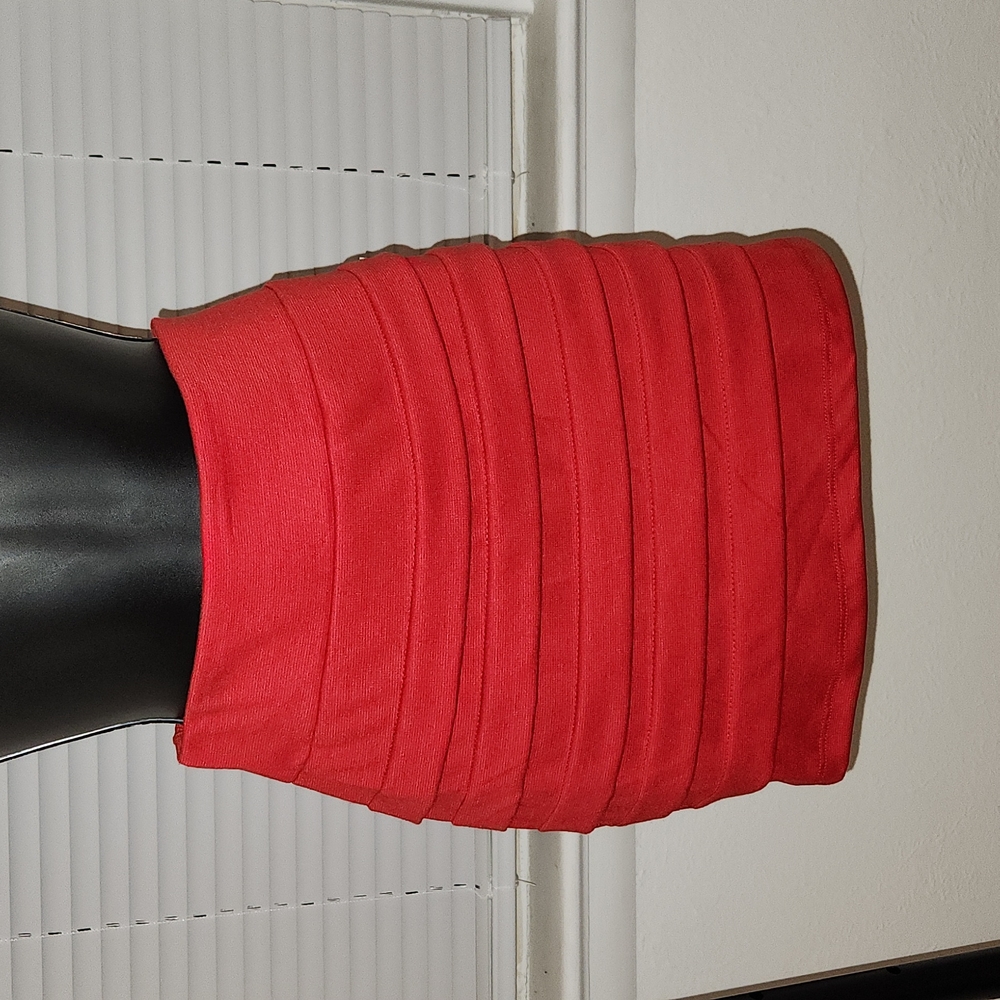 Red mini skirt